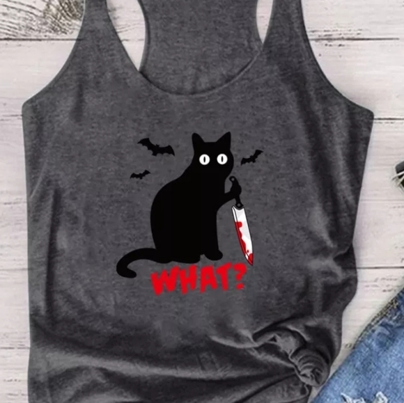 Gothic Cat Tank Top - Picture 2 of 3